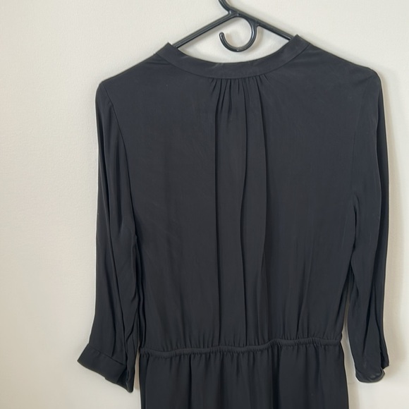 Babaton Silk Black V-Neck Dress - Picture 5 of 8